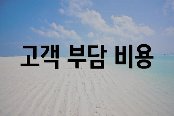 고객 부담 비용