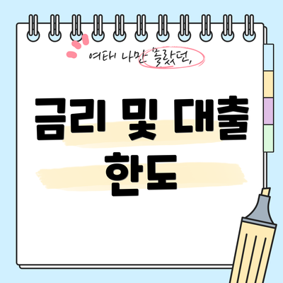 금리 및 대출 한도