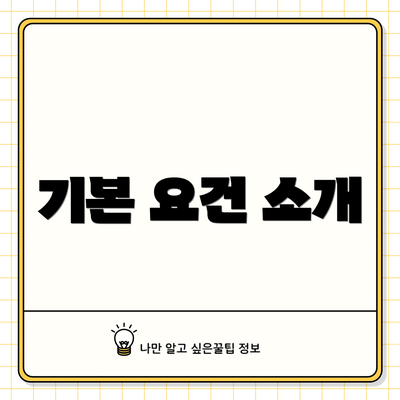 기본 요건 소개