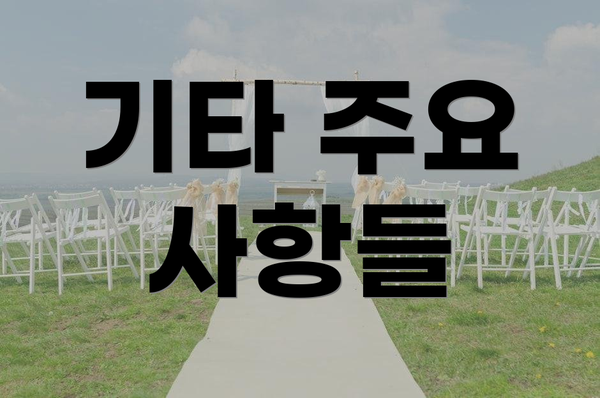 기타 주요 사항들