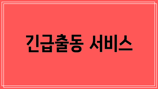 긴급출동 서비스