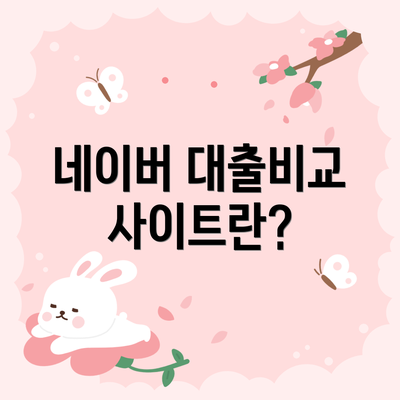 네이버 대출비교 사이트란?