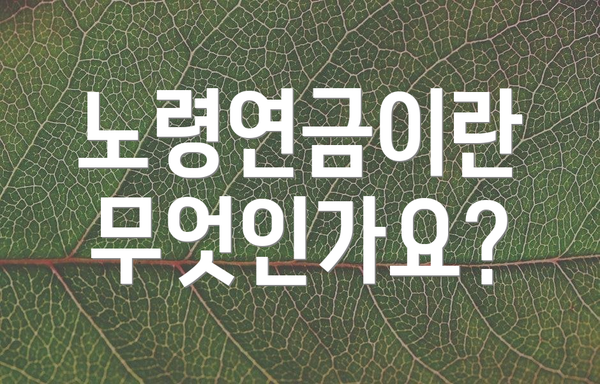 노령연금이란 무엇인가요?