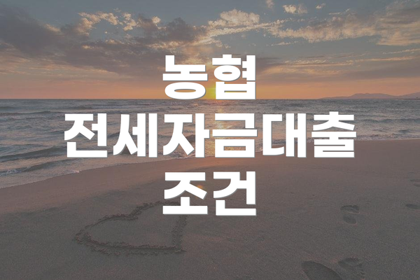 농협 전세자금대출 조건