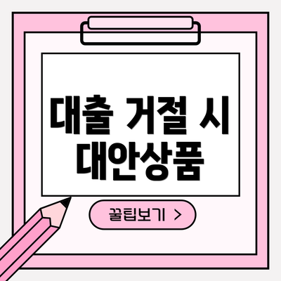 대출 거절 시 대안상품