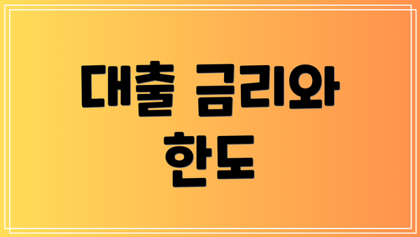 대출 금리와 한도