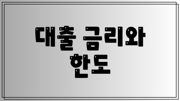 대출 금리와 한도