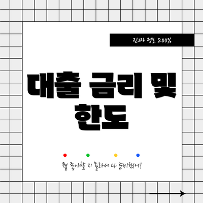 대출 금리 및 한도