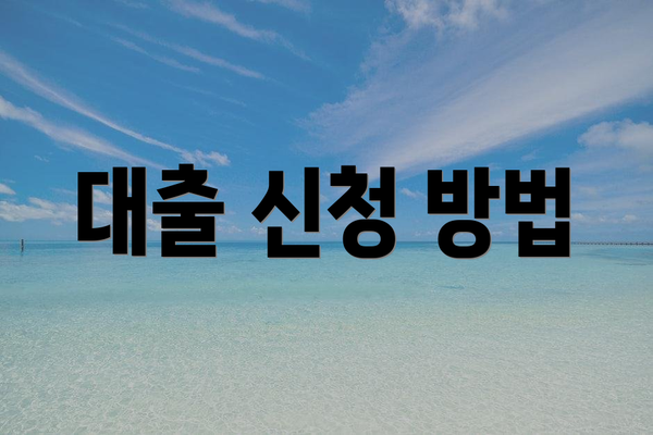 대출 신청 방법