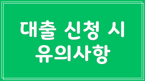 대출 신청 시 유의사항