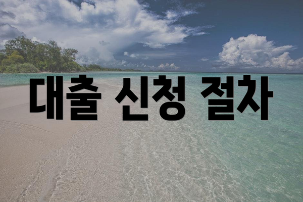 대출 신청 절차