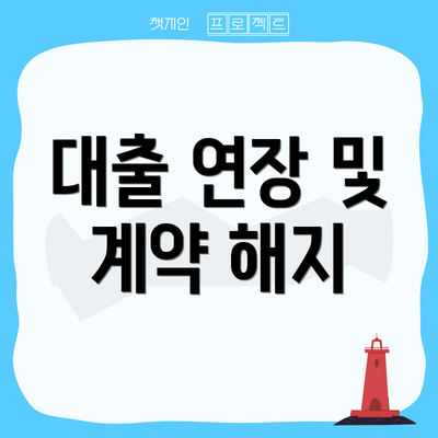 대출 연장 및 계약 해지