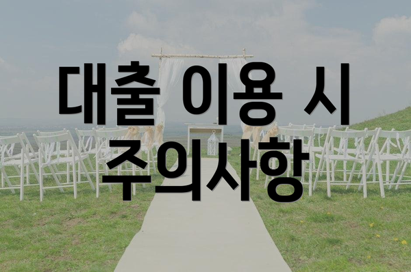 대출 이용 시 주의사항