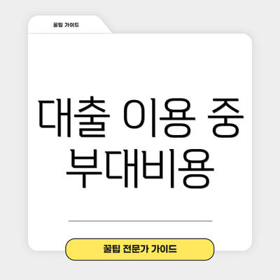 대출 이용 중 부대비용