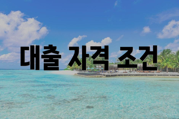 대출 자격 조건