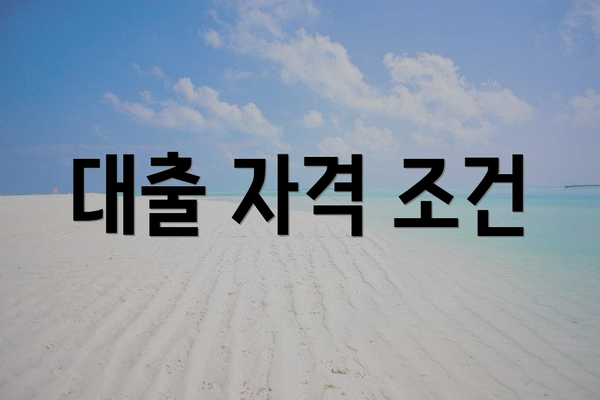 대출 자격 조건