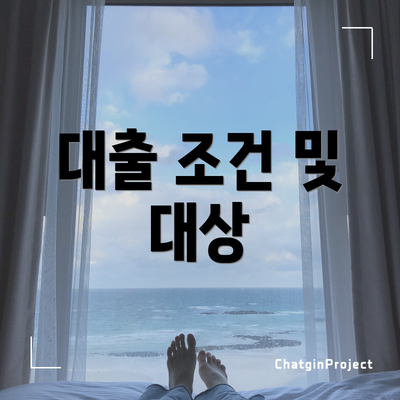 대출 조건 및 대상