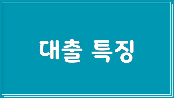 대출 특징