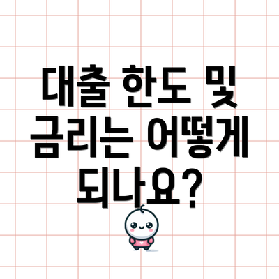 대출 한도 및 금리는 어떻게 되나요?