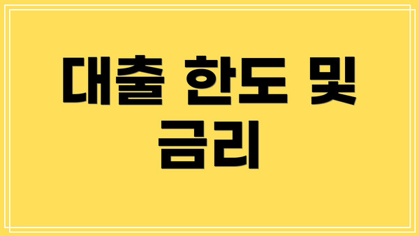 대출 한도 및 금리