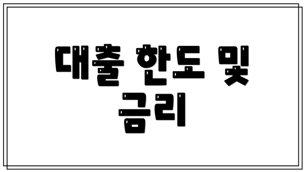 대출 한도 및 금리