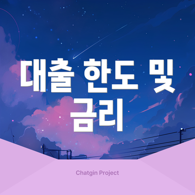 대출 한도 및 금리
