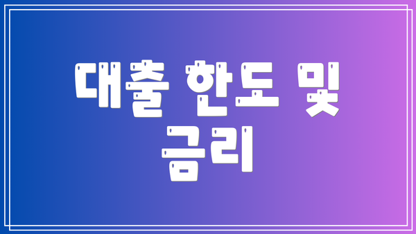 대출 한도 및 금리