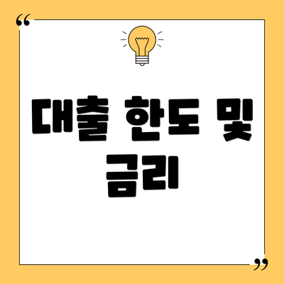 대출 한도 및 금리