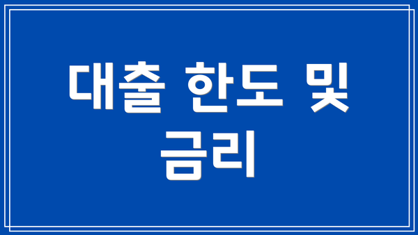 대출 한도 및 금리