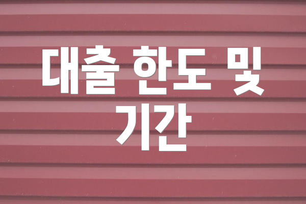 대출 한도 및 기간