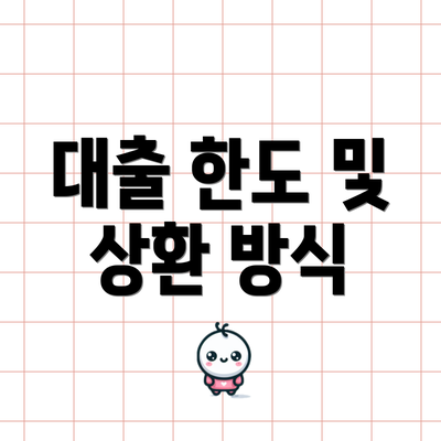대출 한도 및 상환 방식