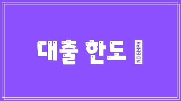 대출 한도 💰