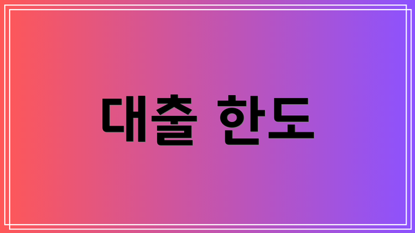 대출 한도