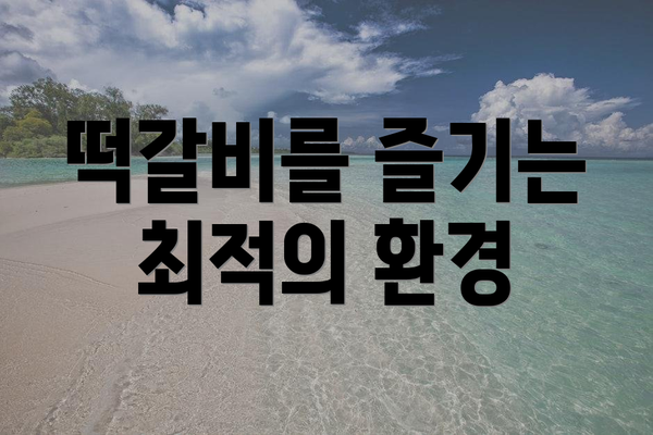떡갈비를 즐기는 최적의 환경