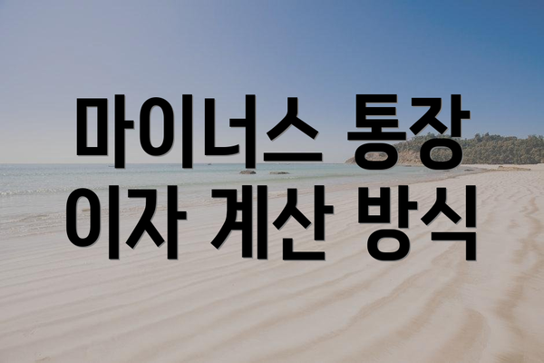 마이너스 통장 이자 계산 방식