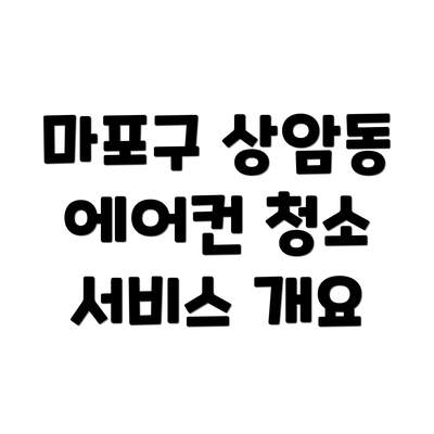 마포구 상암동 에어컨 청소 서비스 개요