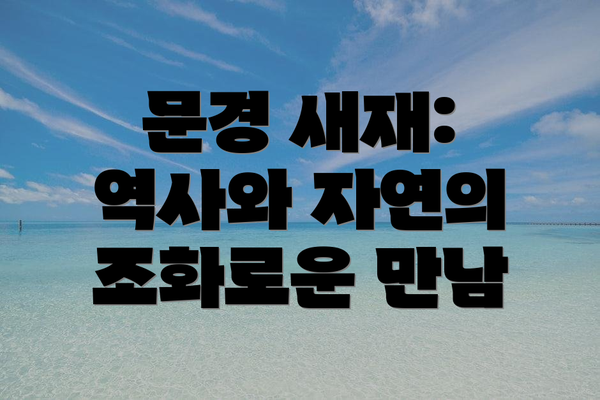 문경 새재: 역사와 자연의 조화로운 만남