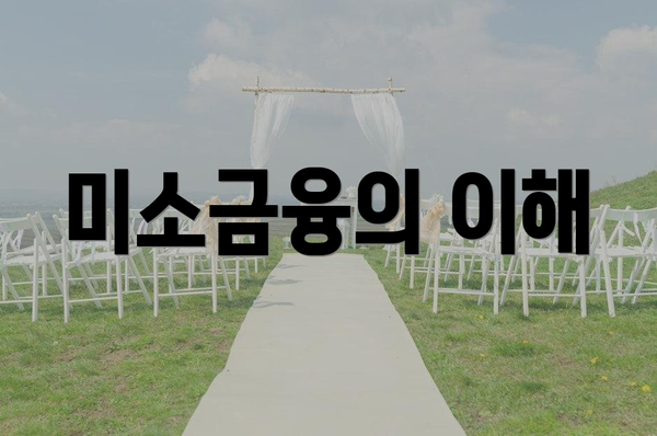 미소금융의 이해
