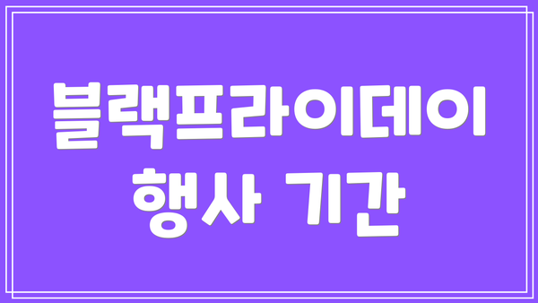 블랙프라이데이 행사 기간