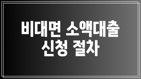 비대면 소액대출 신청 절차