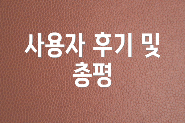 사용자 후기 및 총평