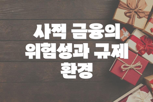 사적 금융의 위험성과 규제 환경