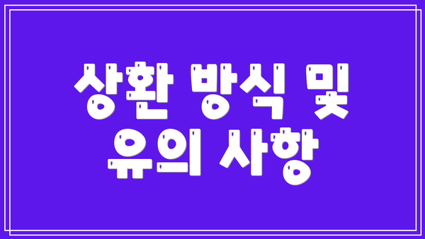 상환 방식 및 유의 사항