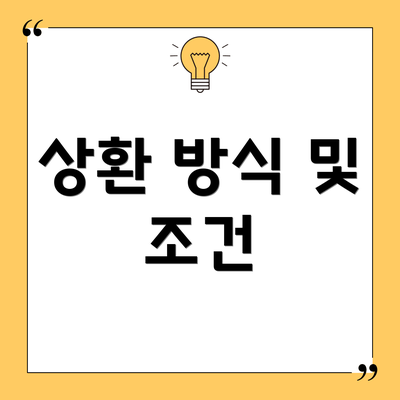 상환 방식 및 조건