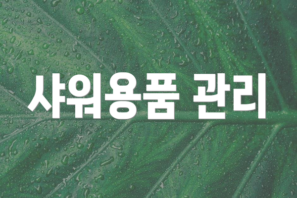 샤워용품 관리