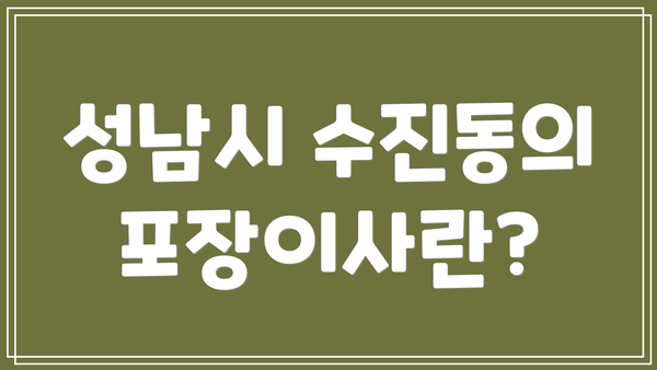 성남시 수진동의 포장이사란?