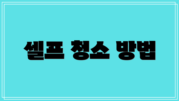 셀프 청소 방법