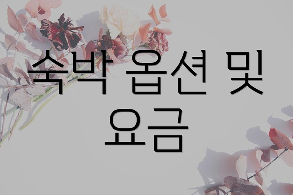 숙박 옵션 및 요금