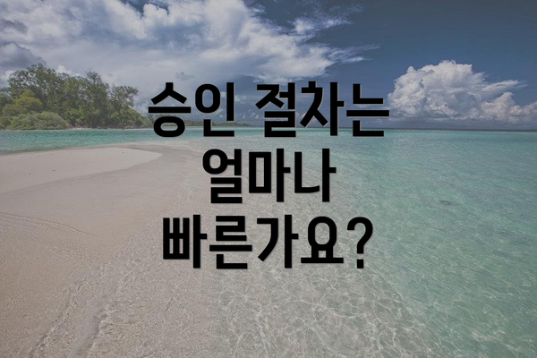 승인 절차는 얼마나 빠른가요?