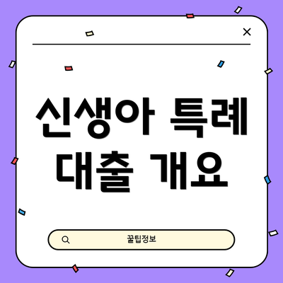 신생아 특례 대출 개요